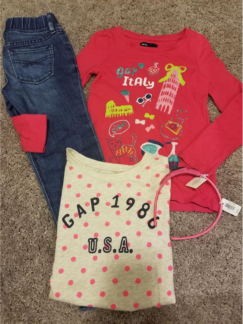 Girls Gap Kids Outfit Bundle Jeans Shirt Hair 5